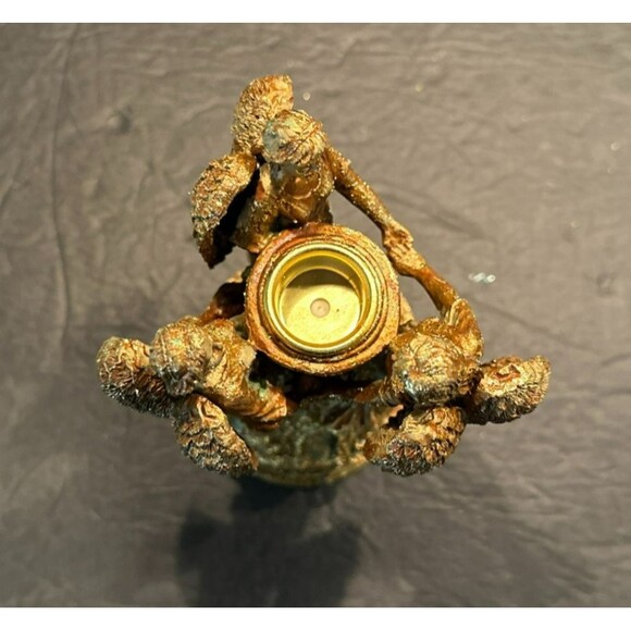 Kurt S. Adler Gold Sparkle Resin Angel Candle Holder 6" Tall by 4" Wide - Picture 4 of 5